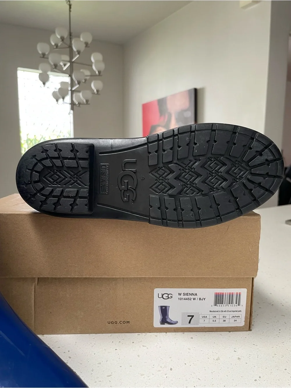 UGG Black Rain Boot with Treaded Sole